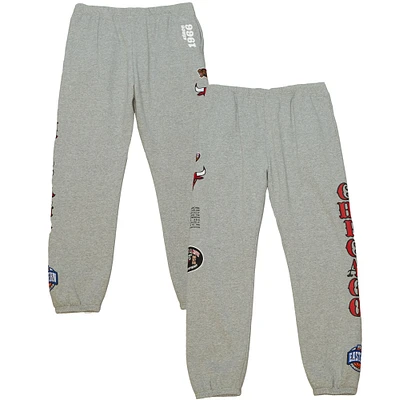Men's Mitchell & Ness Heather Gray Chicago Bulls Team Origins Fleece Sweatpants