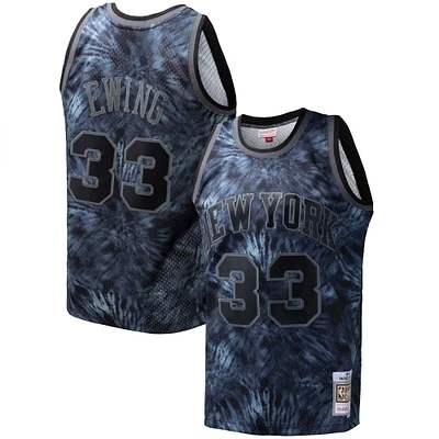 Men's Mitchell & Ness Patrick Ewing Black New York Knicks Hardwood Classics 1991/92 Tie-Dye Swingman Jersey