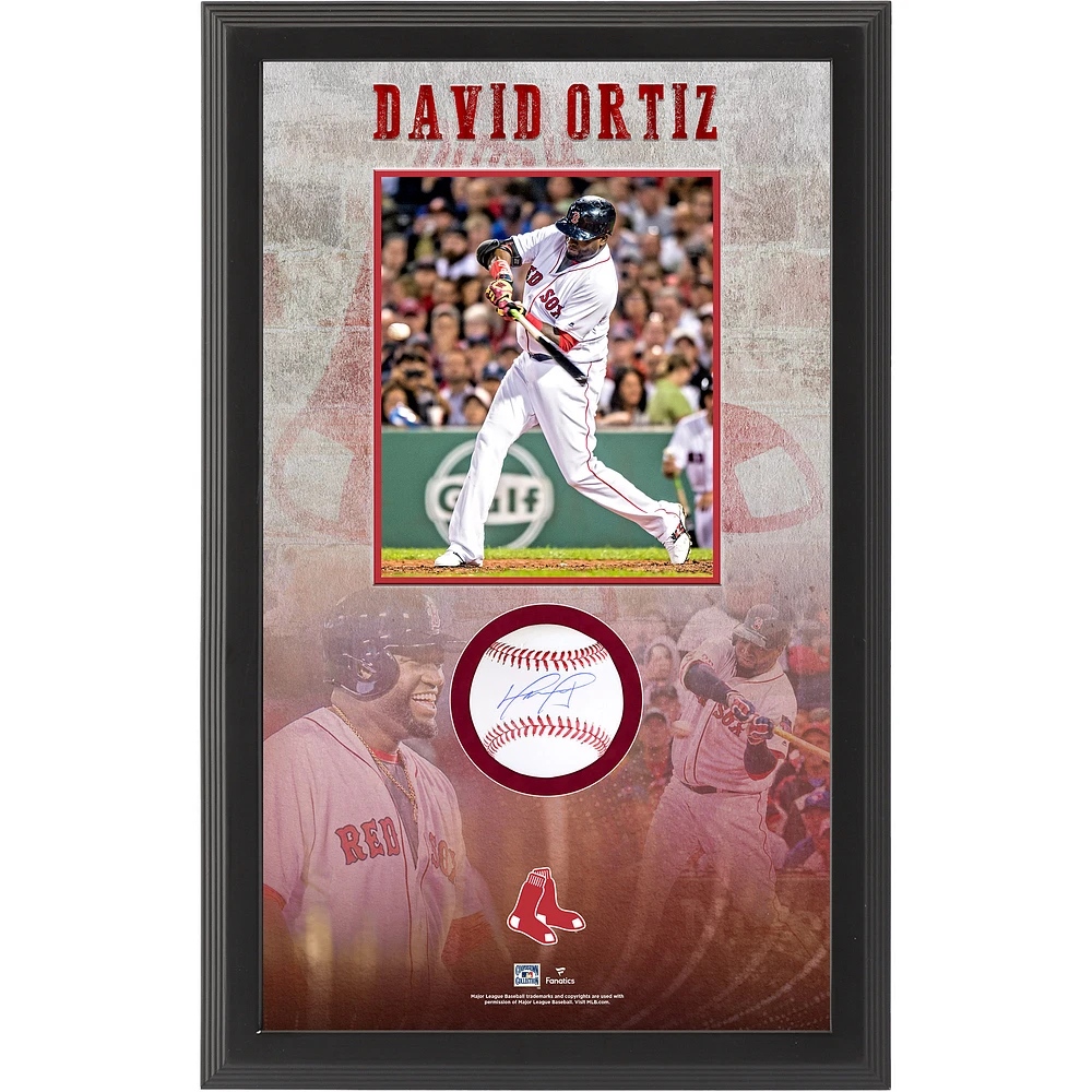 David Ortiz Boston Red Sox Autographed Retirement Baseball Shadowbox Collage