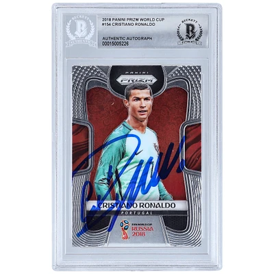 Cristiano Ronaldo Portugal National Team Autographed 2018 Panini Prizm World Cup #154 BAS Authenticated Card