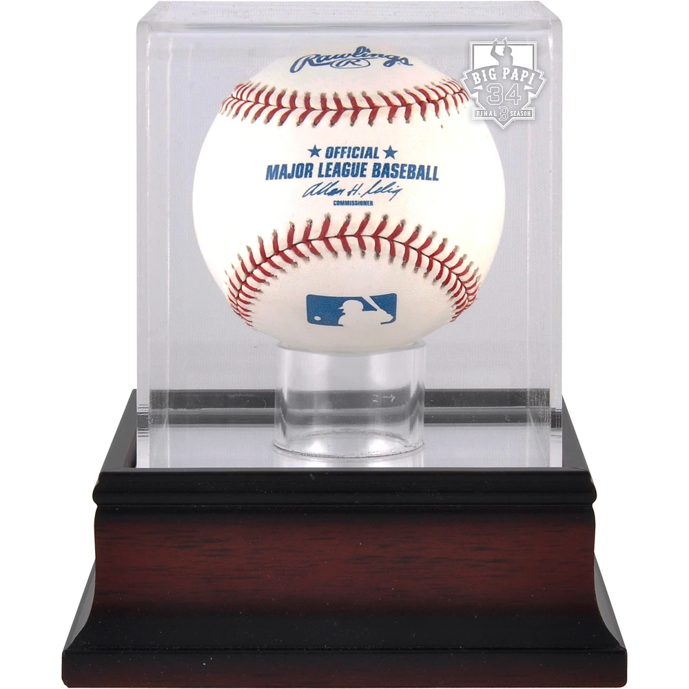 David Ortiz Mahogany Boston Red Sox Retirement Logo Baseball Display Case