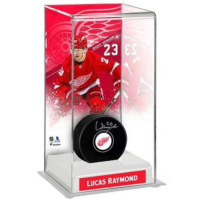 Lucas Raymond Detroit Red Wings Deluxe Tall Hockey Puck Case