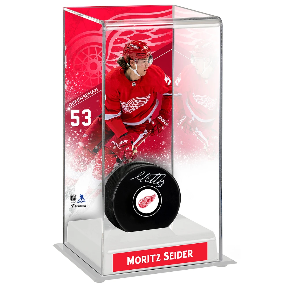 Moritz Seider Detroit Red Wings Deluxe Tall Hockey Puck Case