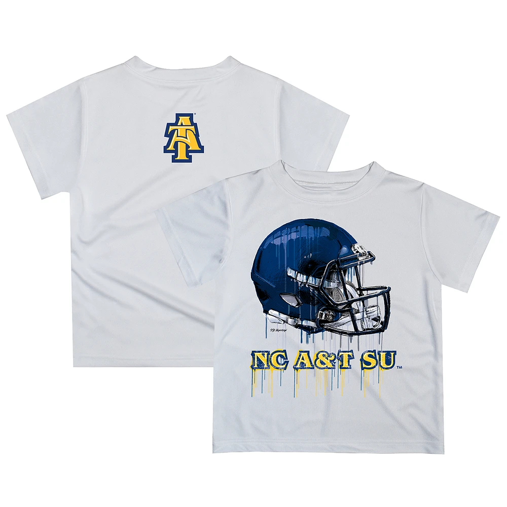 Infant White North Carolina A&T Aggies Dripping Helmet T-Shirt