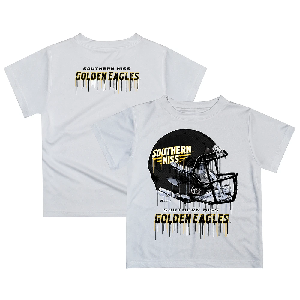 Infant White Southern Miss Golden Eagles Dripping Helmet T-Shirt