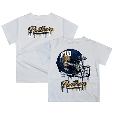 Youth White FIU Panthers Dripping Helmet T-Shirt