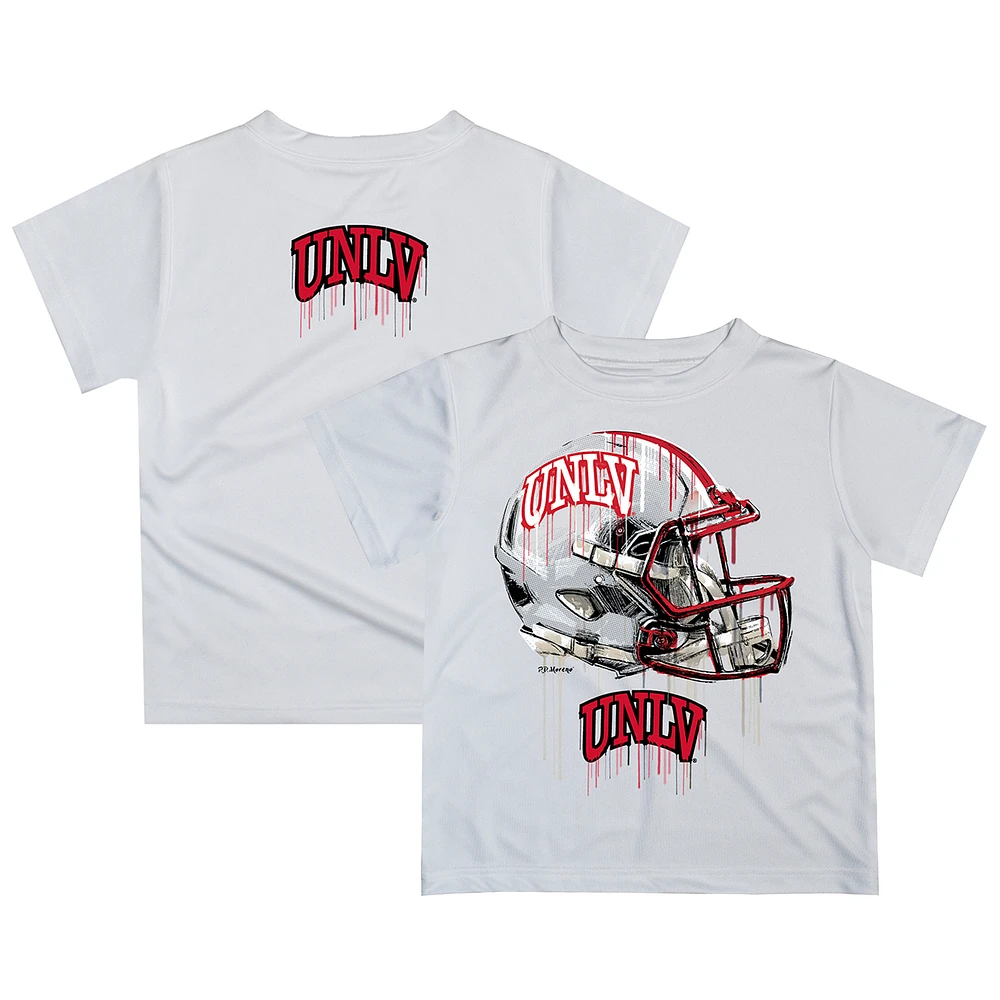 Youth White UNLV Rebels Dripping Helmet T-Shirt