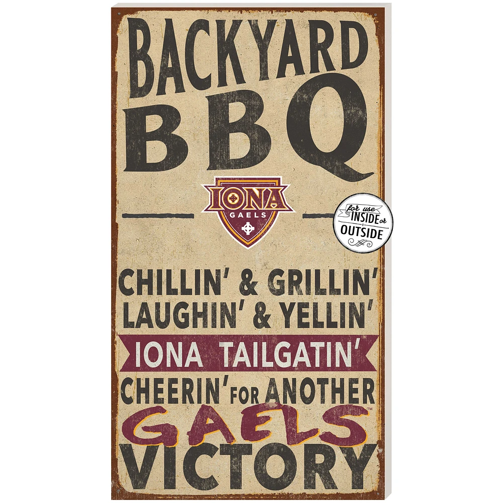 Iona University Gaels 11'' x 20'' Indoor/Outdoor BBQ Sign