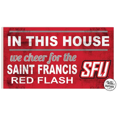 Saint Francis Red Flash 11'' x 20'' Indoor/Outdoor In This House Sign