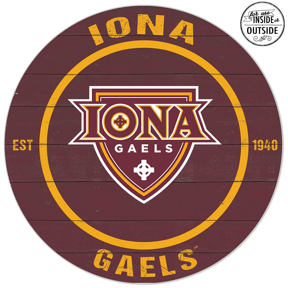 Iona University Gaels 20'' x 20'' Indoor/Outdoor Team Color Circle Sign