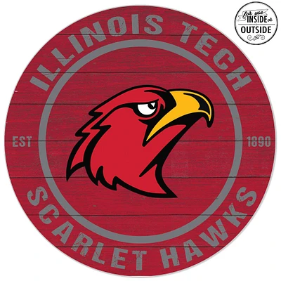 Illinois Tech Scarlet Hawks 20'' x 20'' Indoor/Outdoor Team Color Circle Sign