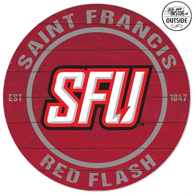 Saint Francis Red Flash 20'' x 20'' Indoor/Outdoor Team Color Circle Sign