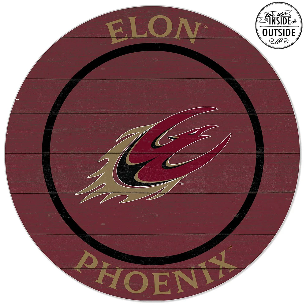 Elon Phoenix 20'' x 20'' Indoor/Outdoor Team Color Circle Sign