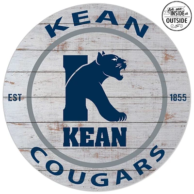 Kean University Cougars 20'' x 20'' Indoor/Outdoor Weathered Circle Sign
