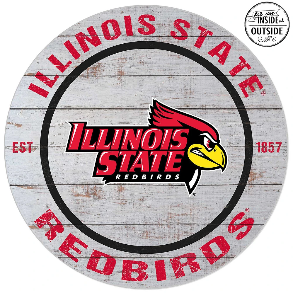 Illinois State Redbirds 20'' x 20'' Indoor/Outdoor Weathered Circle Sign