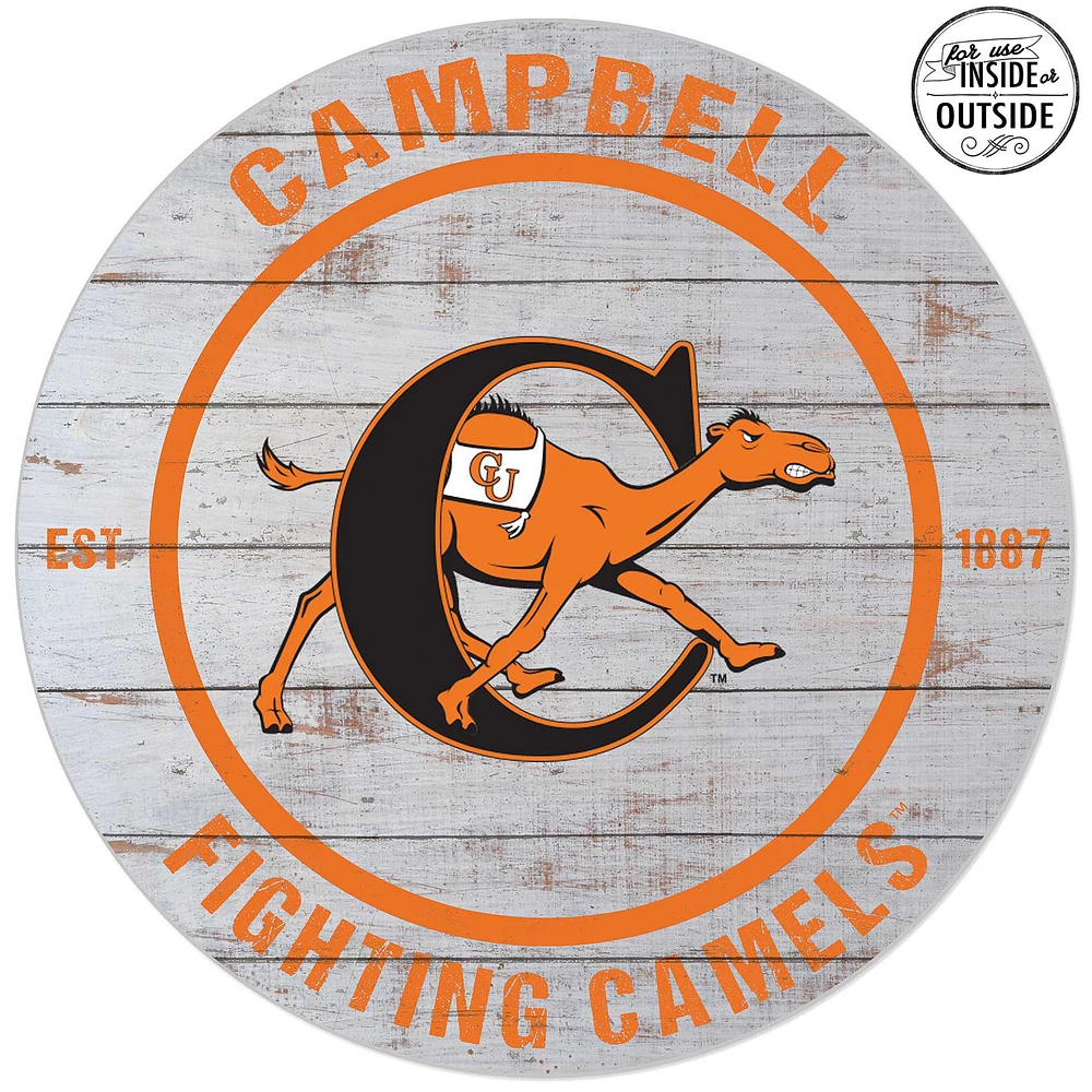 Campbell Fighting Camels 20'' x 20'' Indoor/Outdoor Weathered Circle Sign