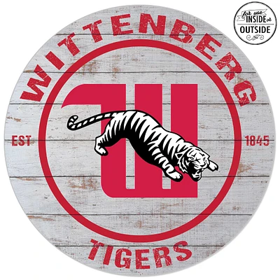 Wittenberg University Tigers 20'' x 20'' Indoor/Outdoor Weathered Circle Sign