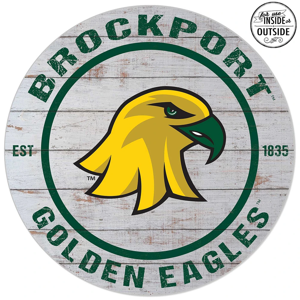 SUNY Brockport Golden Eagles 20'' x 20'' Indoor/Outdoor Weathered Circle Sign