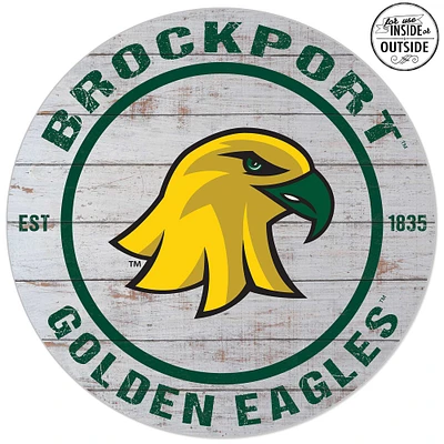 SUNY Brockport Golden Eagles 20'' x 20'' Indoor/Outdoor Weathered Circle Sign