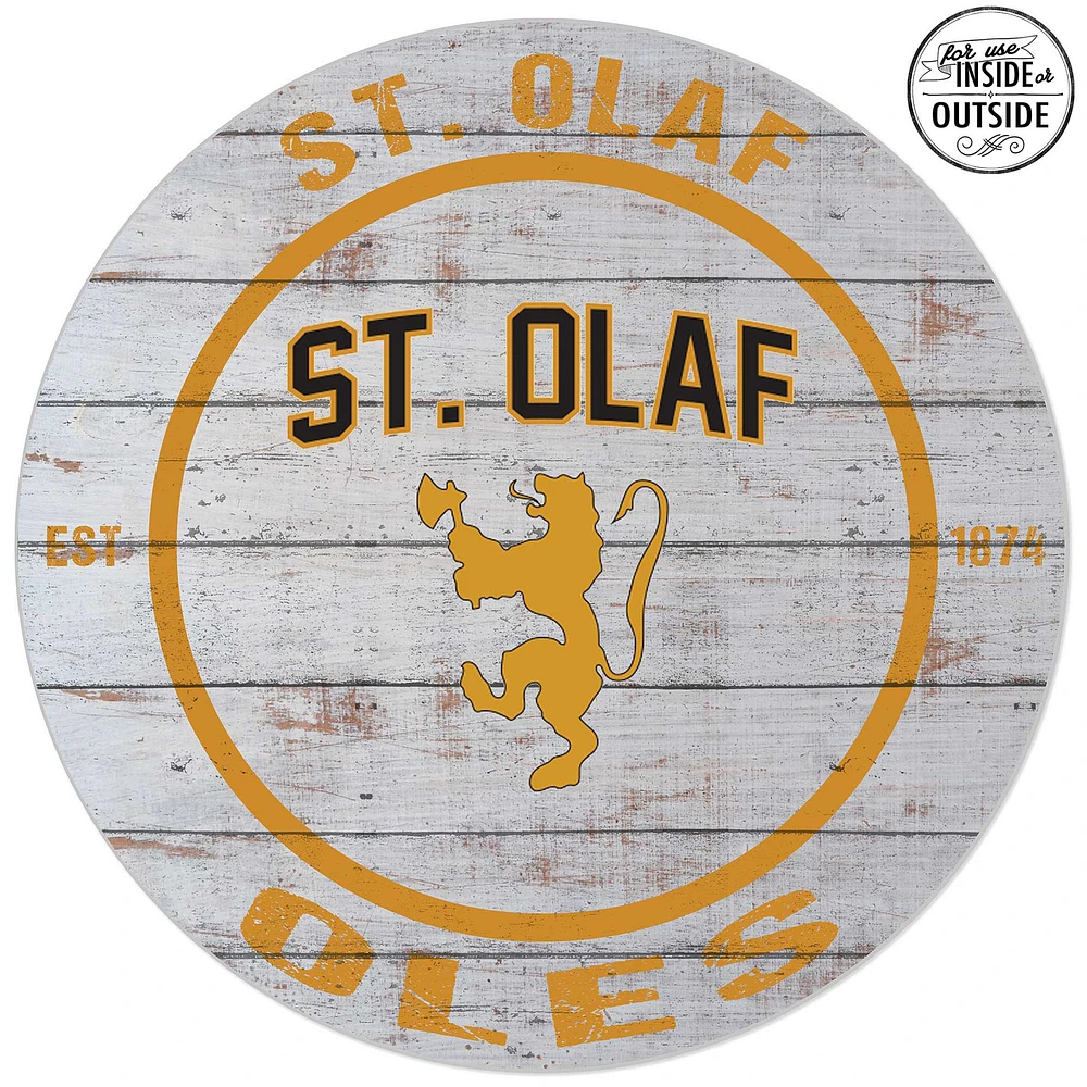 St. Olaf Oles 20'' x 20'' Indoor/Outdoor Weathered Circle Sign