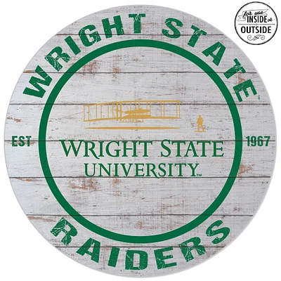 Wright State Raiders 20'' x 20'' Indoor/Outdoor Weathered Circle Sign