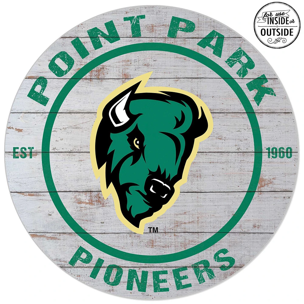 Point Park Pioneers 20'' x 20'' Indoor/Outdoor Weathered Circle Sign