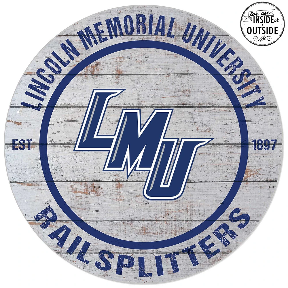 Lincoln Memorial Railsplitters 20'' x 20'' Indoor/Outdoor Weathered Circle Sign