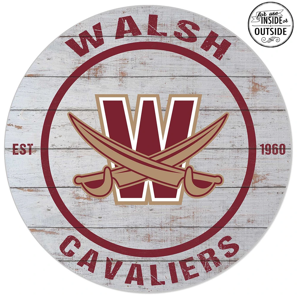 Walsh Cavaliers 20'' x 20'' Indoor/Outdoor Weathered Circle Sign