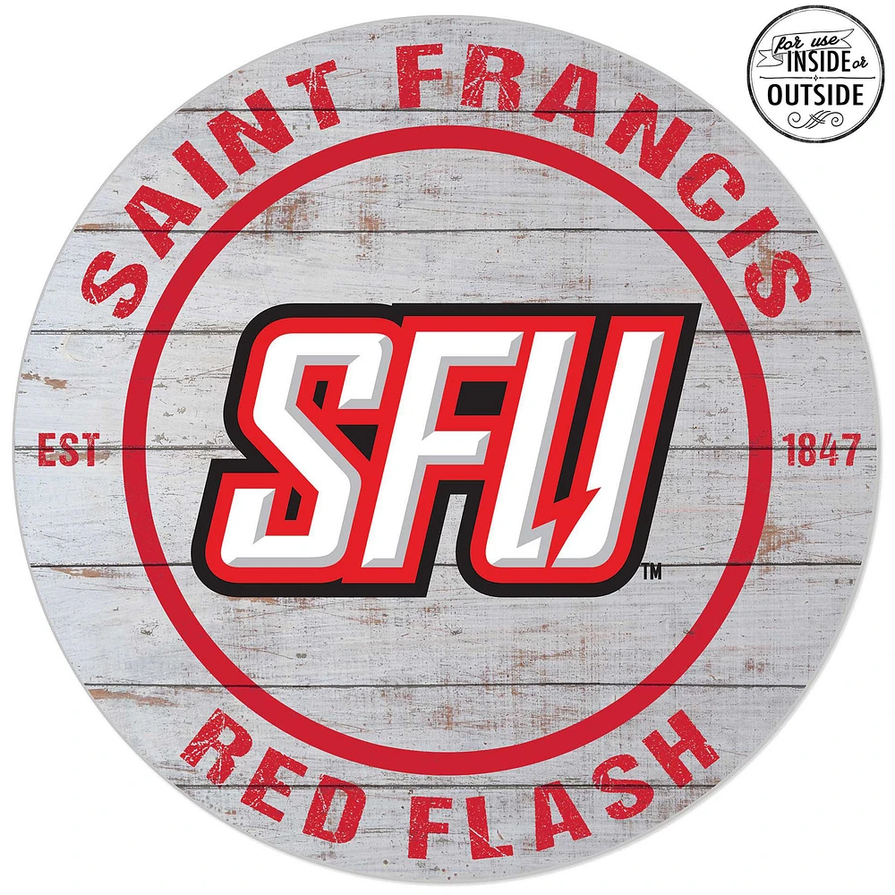 Saint Francis Red Flash 20'' x 20'' Indoor/Outdoor Weathered Circle Sign