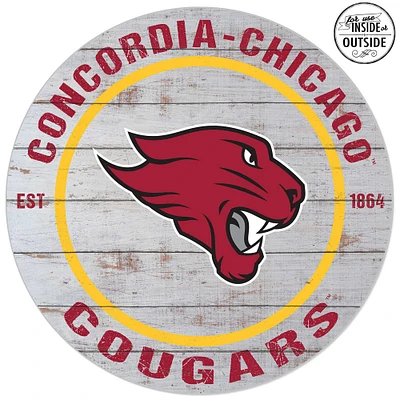 Concordia University (IL) Cougars 20'' x 20'' Indoor/Outdoor Weathered Circle Sign