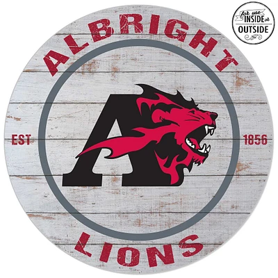 Albright Lions 20'' x 20'' Indoor/Outdoor Weathered Circle Sign