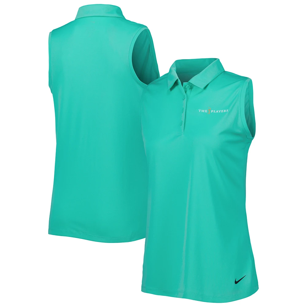 Women's Nike Mint THE PLAYERS Victory Solid Performance Sleeveless Polo