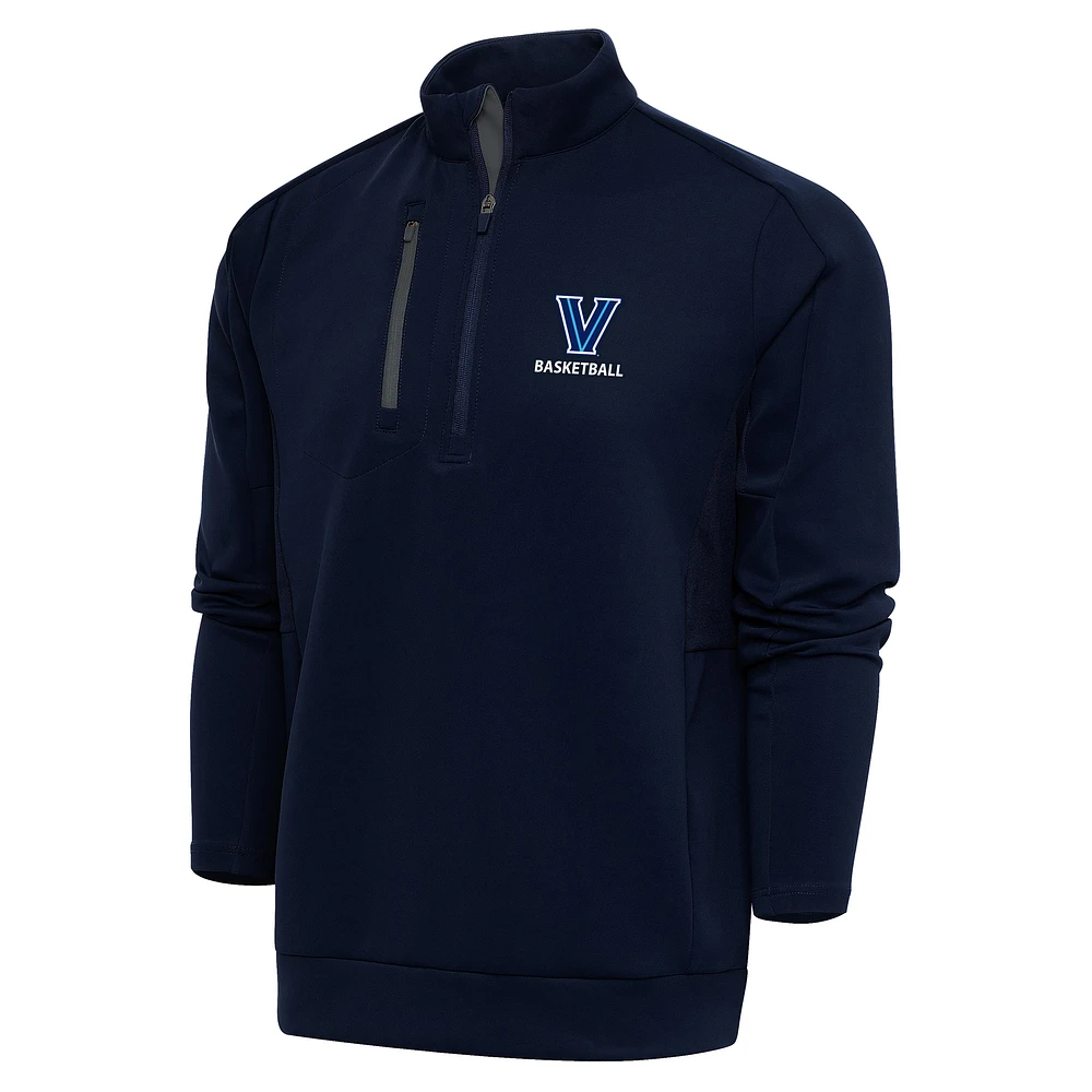 Men's Antigua Navy Villanova Wildcats Basketball Generation Quarter-Zip Pullover Top