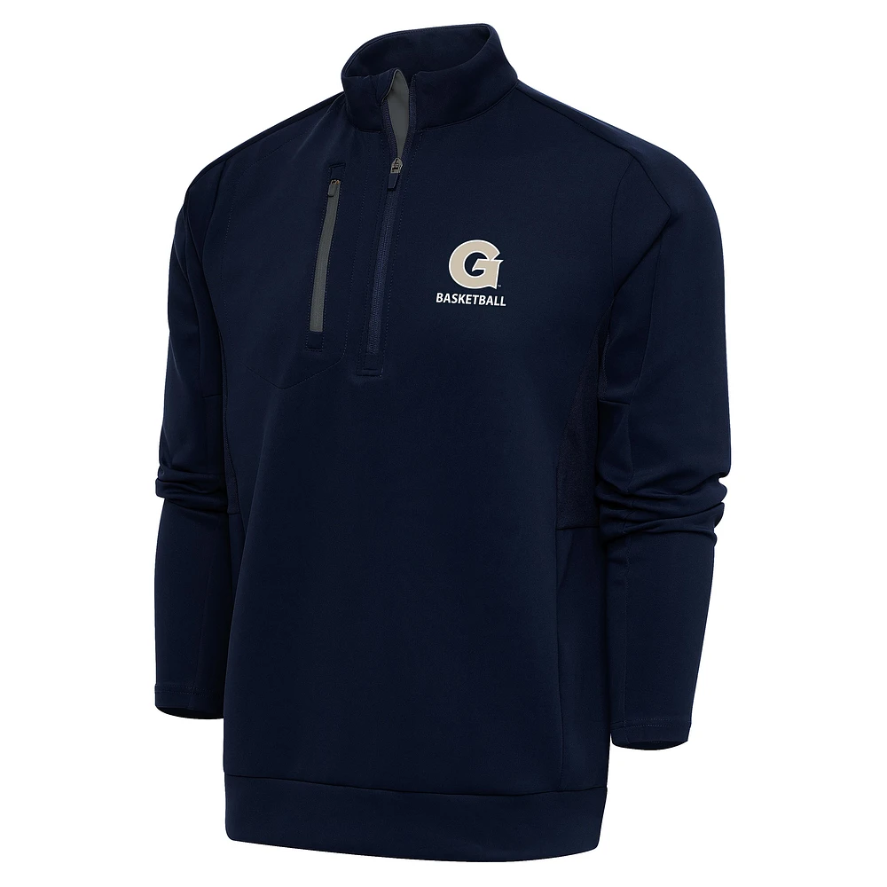 Men's Antigua Navy Georgetown Hoyas Basketball Big & Tall Generation Quarter-Zip Pullover Top