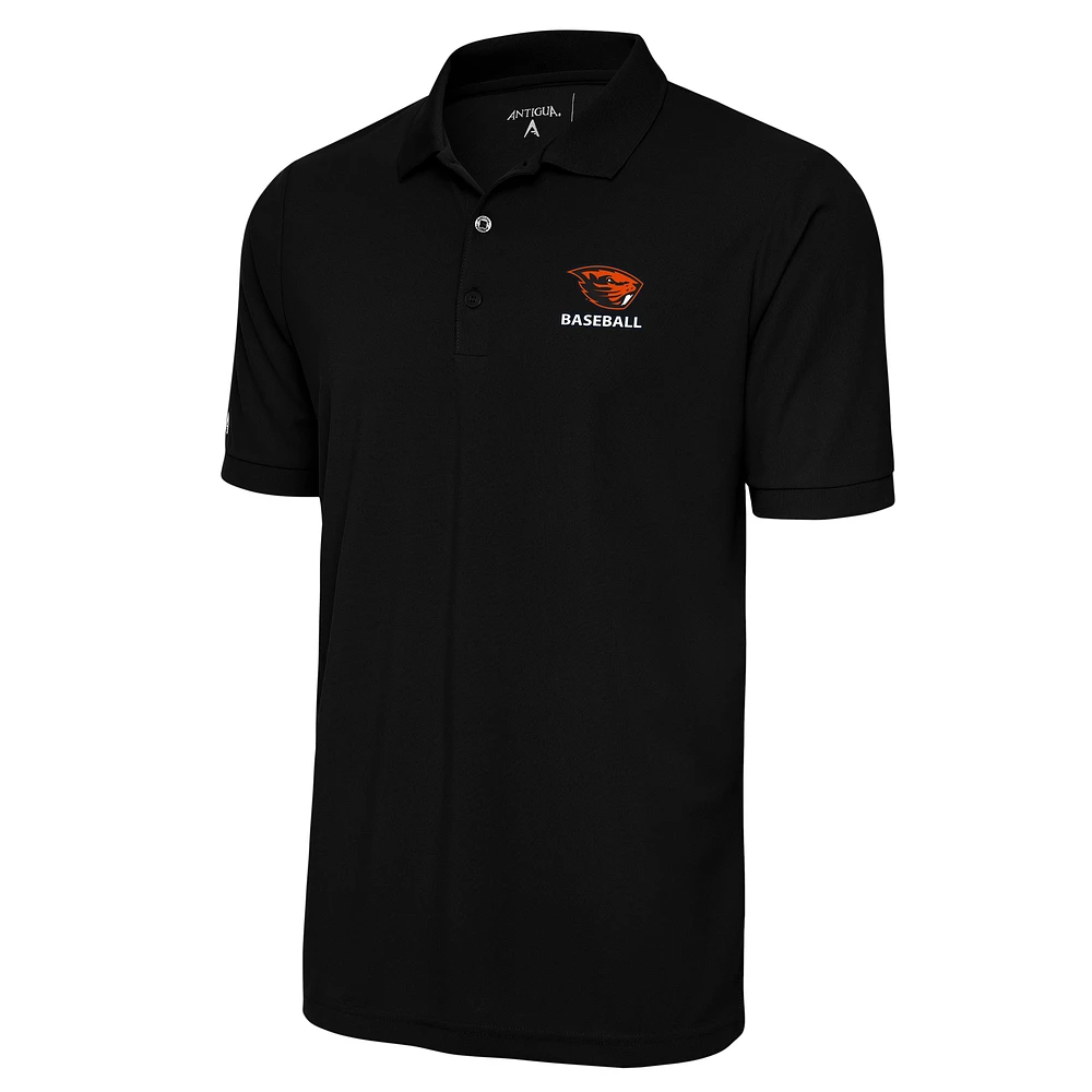 Men's Antigua Black Oregon State Beavers Baseball Legacy Pique Polo