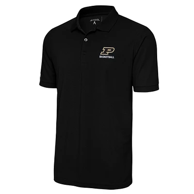 Men's Antigua Black Purdue Boilermakers Basketball Legacy Pique Polo