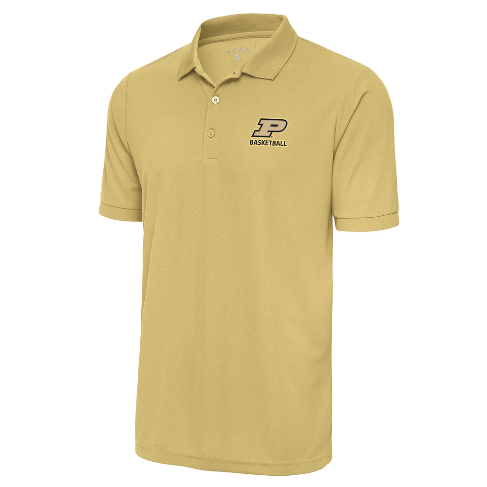 Men's Antigua Gold Purdue Boilermakers Basketball Legacy Pique Polo
