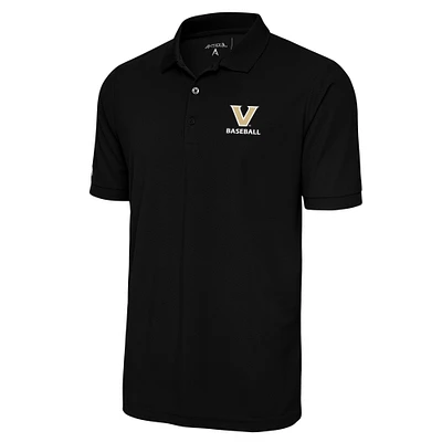 Men's Antigua Black Vanderbilt Commodores Baseball Legacy Pique Polo
