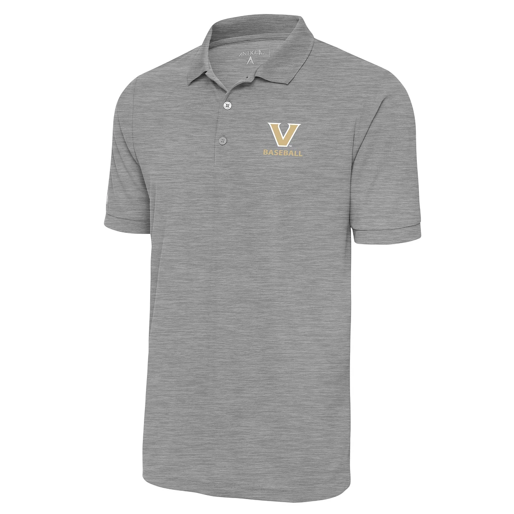 Men's Antigua Heather Gray Vanderbilt Commodores Baseball Legacy Pique Polo