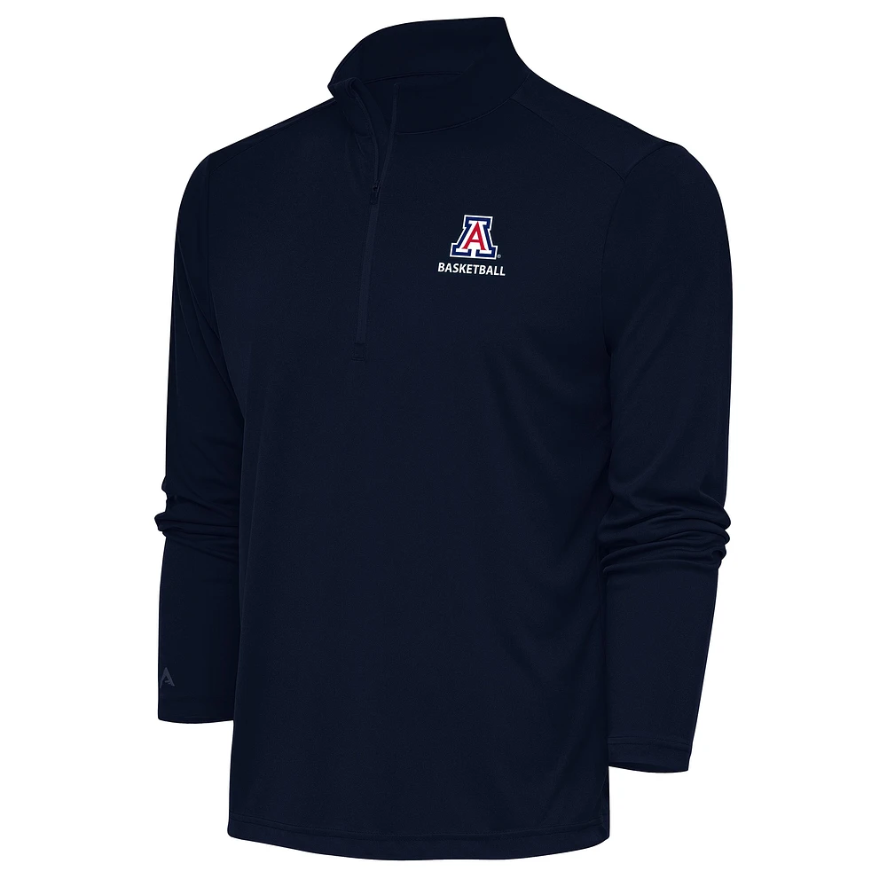 Men's Antigua Navy Arizona Wildcats Basketball Tribute Quarter-Zip Pullover Top