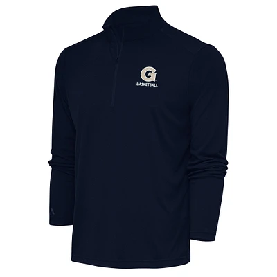 Men's Antigua Navy Georgetown Hoyas Basketball Tribute Quarter-Zip Pullover Top