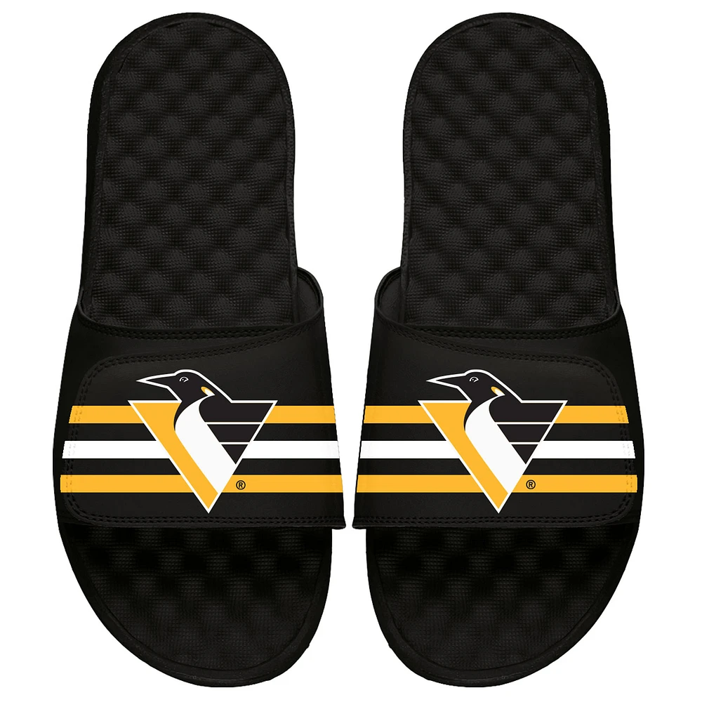 Men's ISlide Black Pittsburgh Penguins Special Edition 2.0 Slide Sandals
