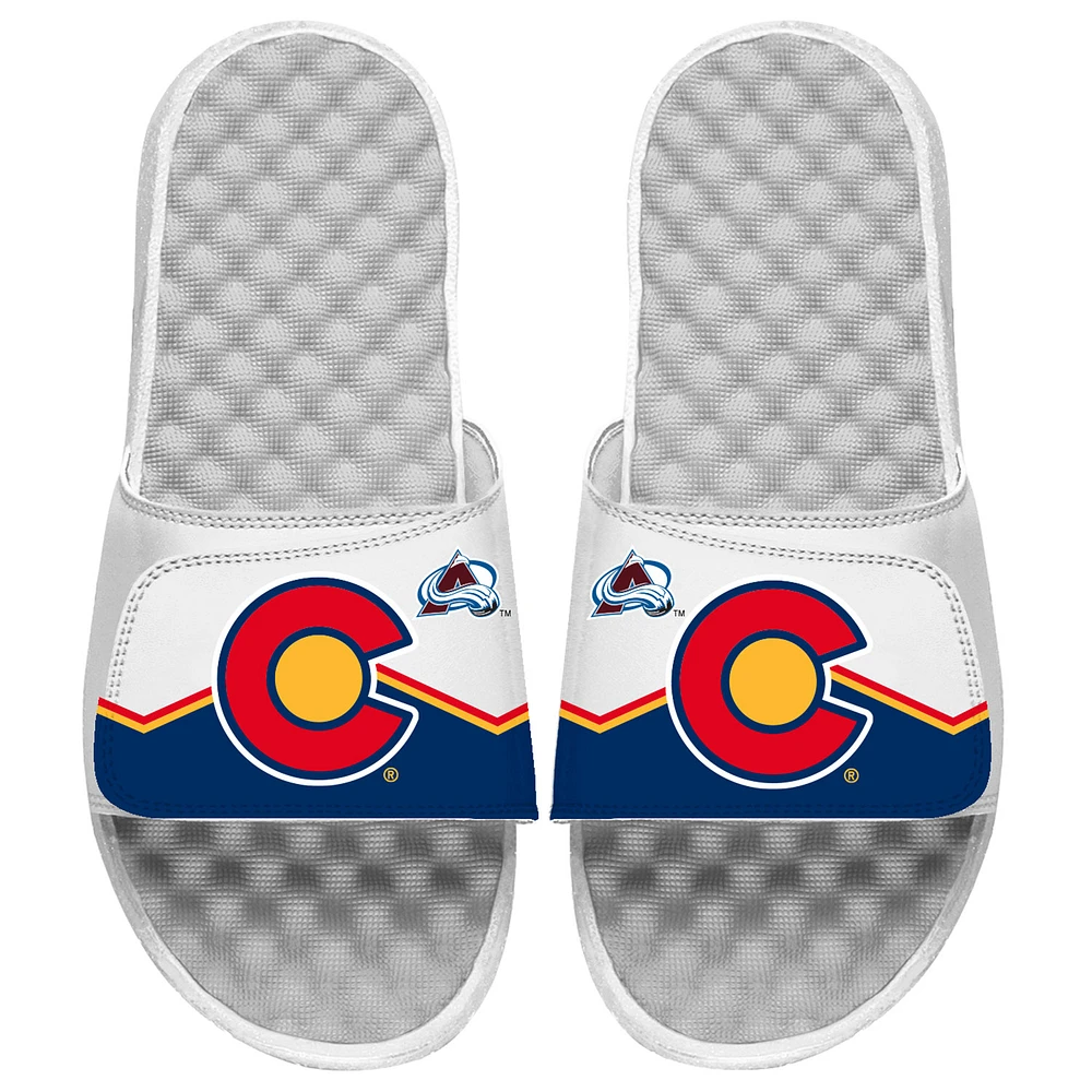 Men's ISlide White Colorado Avalanche Special Edition 2.0 Slide Sandals