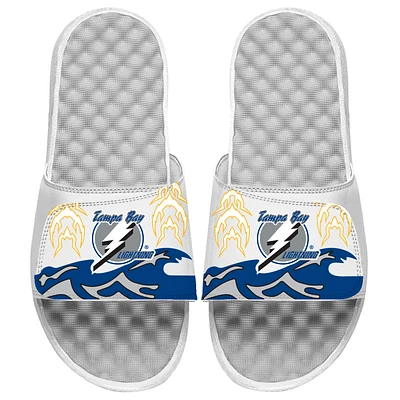 Youth ISlide White Tampa Bay Lightning Special Edition 2.0 Slide Sandals