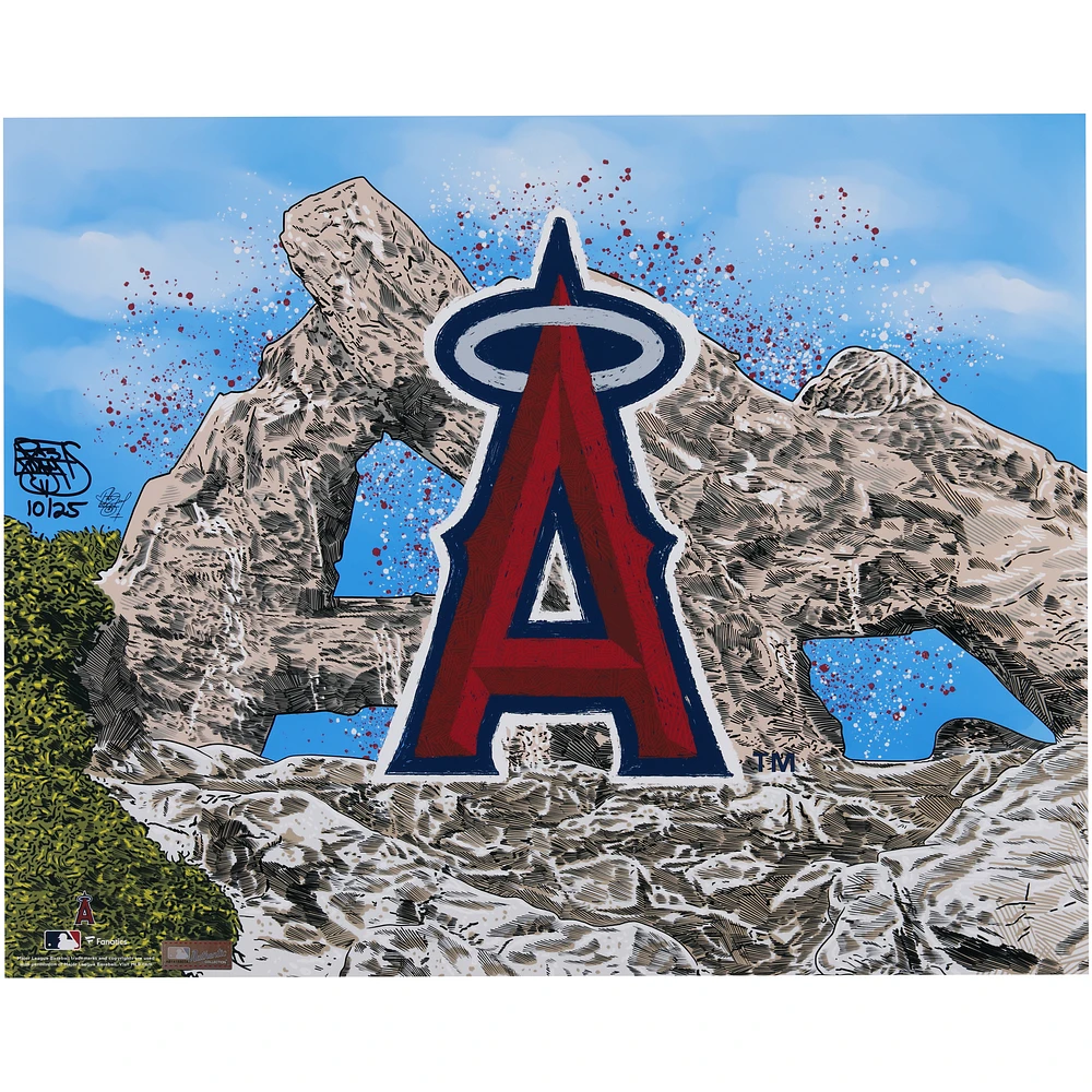 Los Angeles Angels 16" x 20" Photo Print - Designed and Signed by Artist Maz Adams - Limited Edition of 25