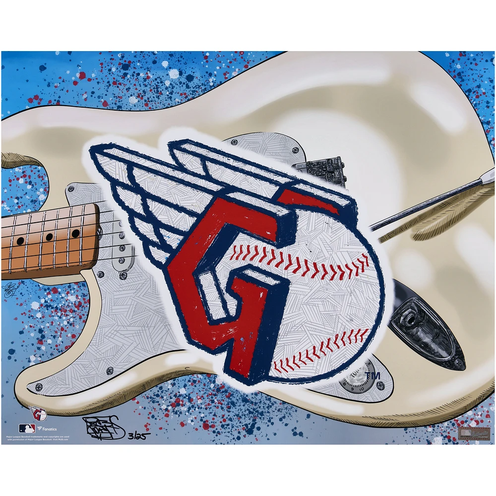 Cleveland Guardians 16" x 20" Photo Print - Designed and Signed by Artist Maz Adams - Limited Edition of 25