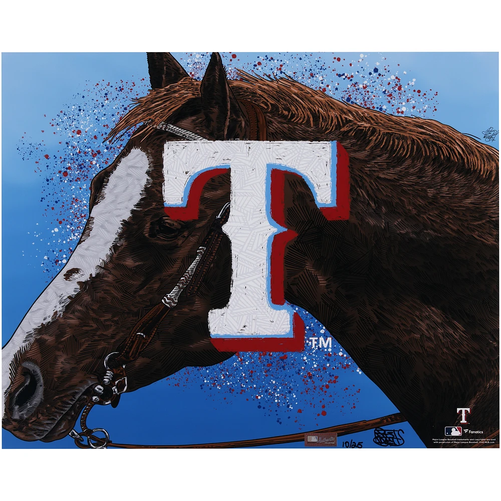 Texas Rangers 16" x 20" Photo Print - Designed and Signed by Artist Maz Adams - Limited Edition of 25