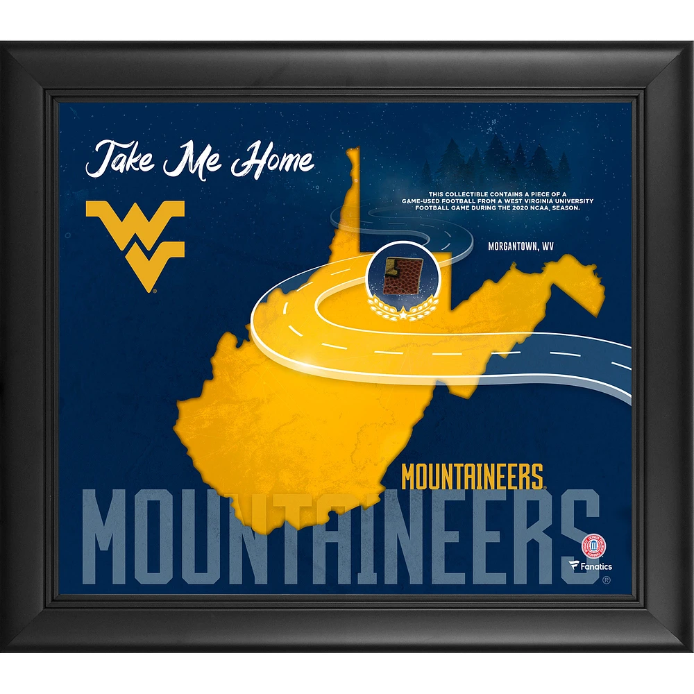 West Virginia Mountaineers Framed 15" x 17" Take Me Home Collage with Game-Used Football from 2020 Season