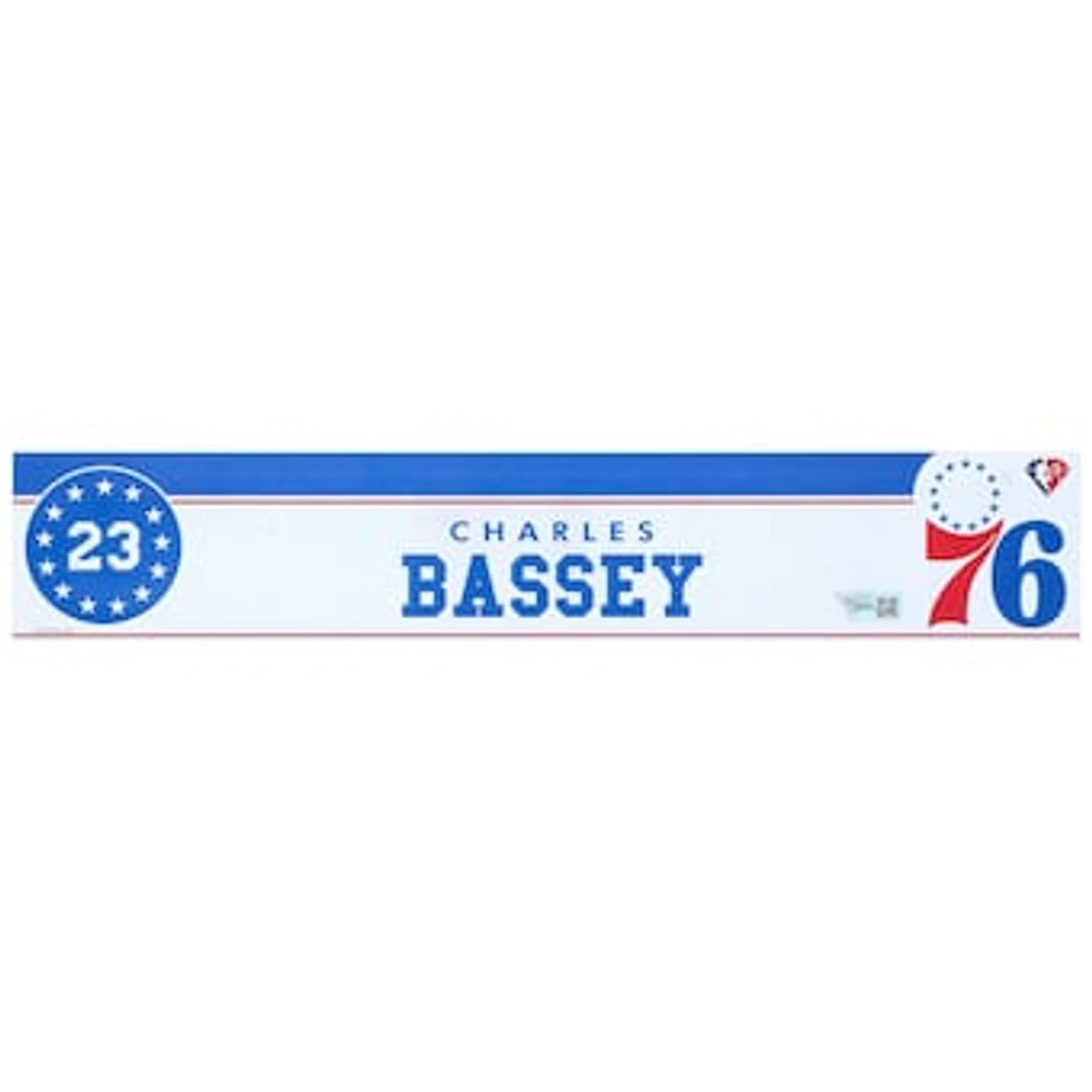 Charles Bassey Philadelphia 76ers Player-Issued #23 White Nameplate from the 2021-22 NBA Season