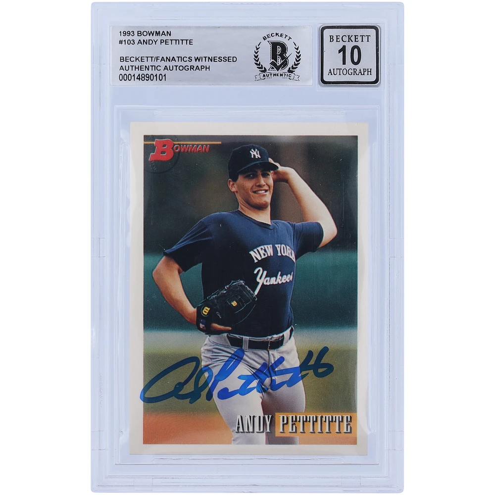 Andy Pettitte New York Yankees Autographed 1993 Bowman Series 1 #103 Beckett Fanatics Witnessed Authenticated Rookie Card